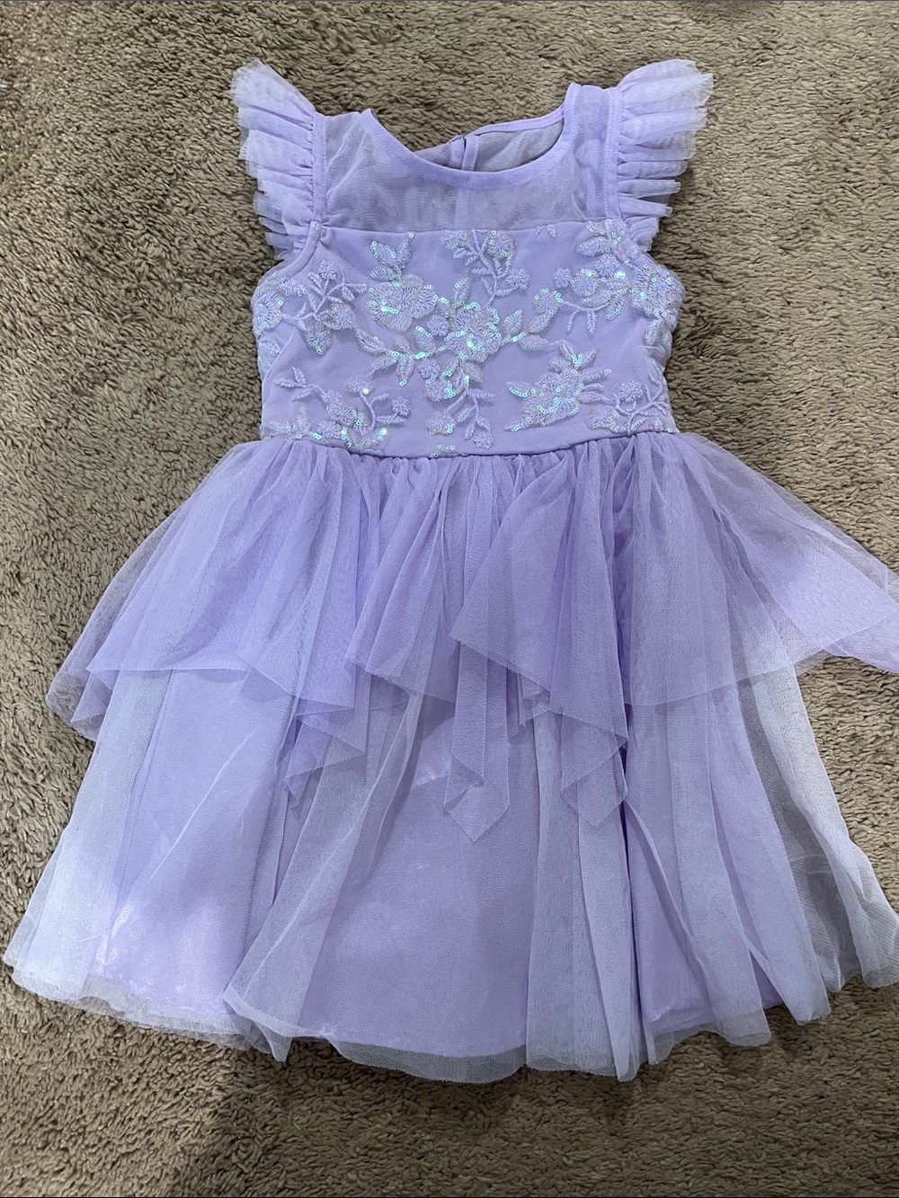 Zhenzi Lilac Party Dress with Tulle Overlay